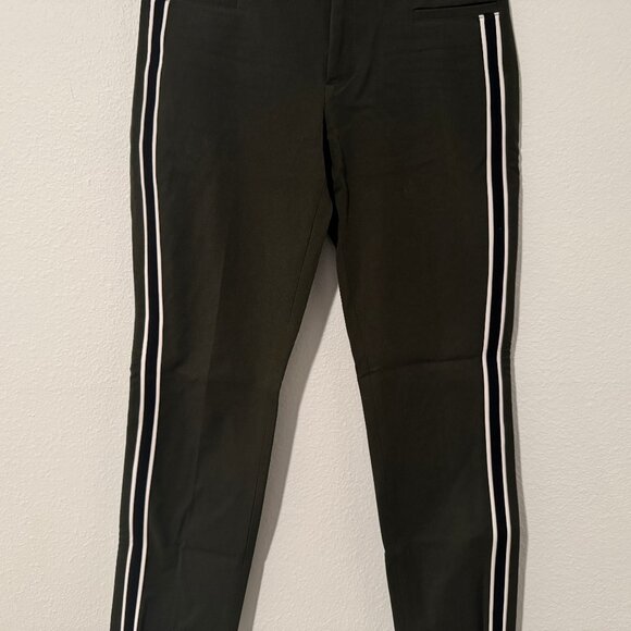 Banana Republic Sloan Olive Green Side Stripe Ankle Pants Size 2 (30x28) EUC - Picture 4 of 14